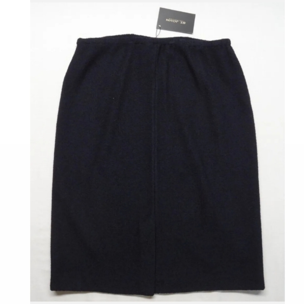 NWT St John Collection 10 Wool Rayon Black Skirt Pull-On K710141 VTG Made in USA